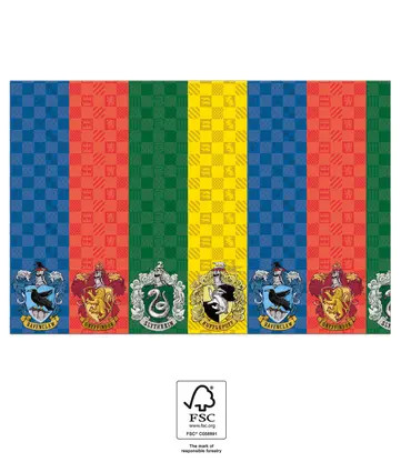 Harry Potter Hogwarts Houses față de masă din hârtie 120x180 cm FSC