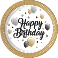   La mulți ani Milestone Farfurie de hârtie Happy Birthday 8 buc 23 cm FSC