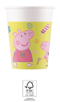 Purcelușa Peppa Messy Play hârtie pahar 8 buc 200 ml FSC