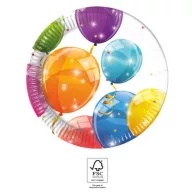 Baloane Sparkling farfurie de hârtie set de 8 buc 20 cm FSC