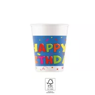   La mulți ani Kokliko Pahar din hârtie Happy Birthday 8 buc 200 ml FSC