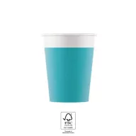   Colorat Unicolour Turcoaz, pahar de hârtie albastru 8 buc 200 ml FSC