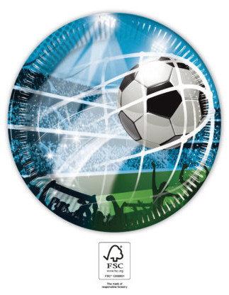 Fotbal Soccer Fans farfurie de hârtie 8 buc 20 cm FSC