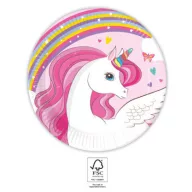 Unicorn Rainbow Colors farfurie de hârtie 8 buc 20 cm FSC