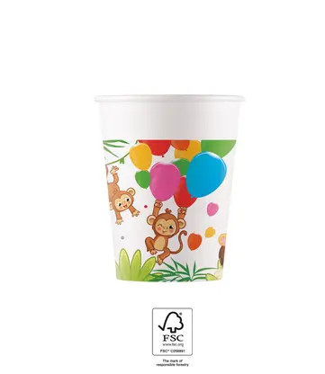 Junglă Balloons hârtie pahar 8 buc. 200 ml FSC