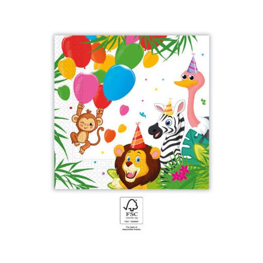 Junglă Balloons 20 buc șervețel 33x33 cm FSC