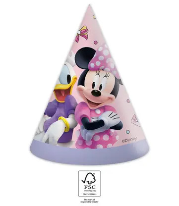 Disney Minnie junior Pălărie de petrecere, coif petrecere Pachet de 6 bucăți FSC