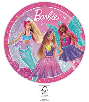 Barbie Fantasy farfurie de hârtie 8 bucăți 23 cm FSC