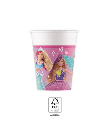 Barbie Fantasy Barbie hârtie pahar 8 buc 200 ml FSC