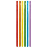 Colorat Multicolor paie din plastic, set de 6