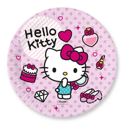 Hello Kitty Fashion farfurie de hârtie 8 buc 23 cm FSC