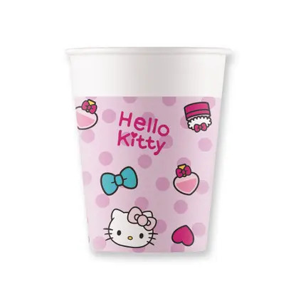 Hello Kitty Fashion Hello Kitty hârtie pahar 8 buc 200 ml