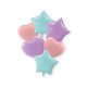 Pastel Blue Pink Lilac Inimă, Stea balon folie set de 6 bucăți 46 cm