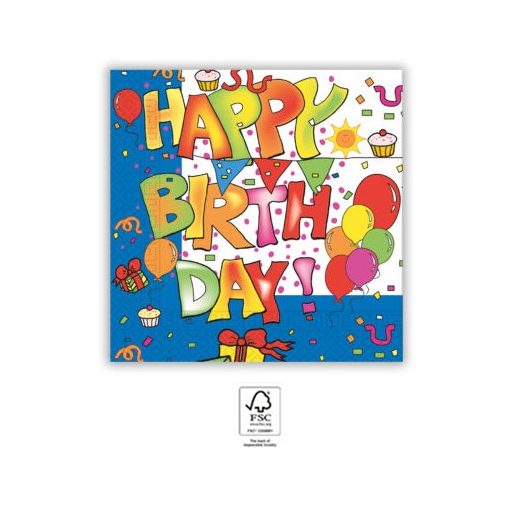 La mulți ani Kokliko Șervețel Happy Birthday 20 buc 33x33 cm FSC