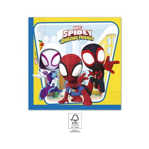 Omul Păianjen Spidey șervețel 20 buc 33x33 cm FSC