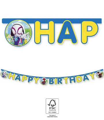 Omul Păianjen Spidey Happy Birthday banner FSC 2 m