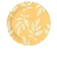   Floare Orange Leaves Farfurii de hârtie în formă de frunză, 8 buc, 23 cm
