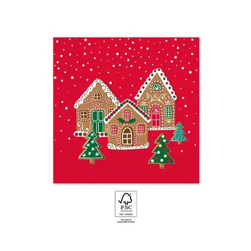 Crăciun Gingerhouses șervețel i 20 bucăți 33x33 cm FSC