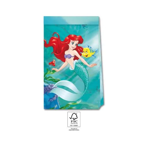 Prințesele Disney Ariel Curious pungă de hârtie 4 buc FSC