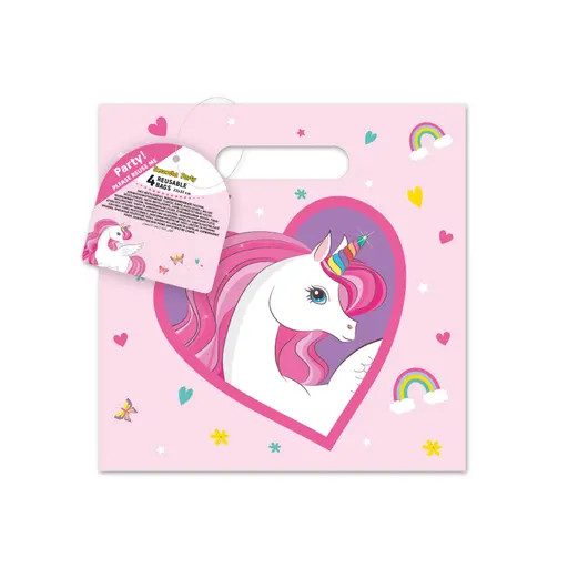 Unicorn Rainbow Colors Pungă de cadouri din hârtie 4 buc