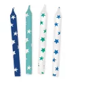 La mulți ani Happy Birthday Blue, Set de lumânări de tort albastre, 12 bucăți