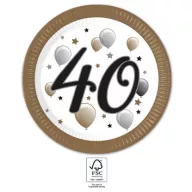   La mulți ani Milestone La mulți ani 40 Farfurie de hârtie 8 buc 23 cm FSC