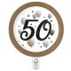 Happy Birthday 50 Milestone farfurie de hârtie 8 buc 23 cm FSC