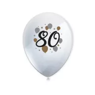   La mulți ani Milestone Happy Birthday 80 baloane, set de 6 bucăți 11 inch (27,5 cm)