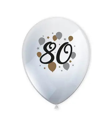 Happy Birthday 80 Milestone balon, balon 6 bucăți 11 inch (27,5 cm)