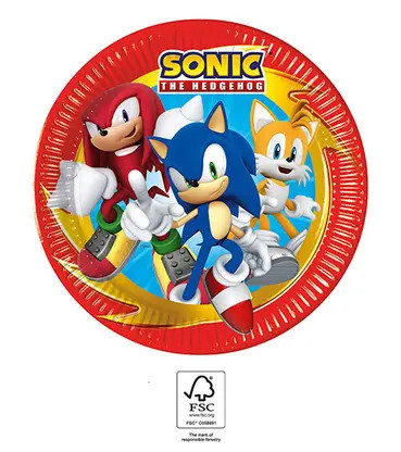Sonic the hedgehog Sega farfurie de hârtie 8 buc 23 cm FSC