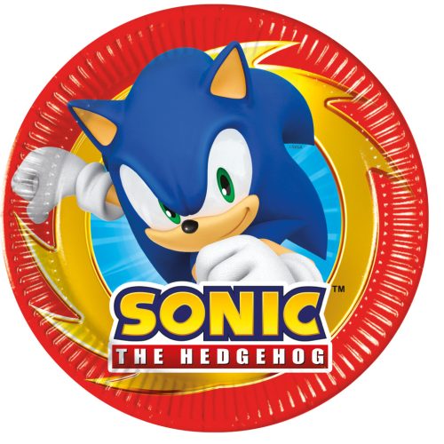 Sonic Ariciul Sega Farfurie de hârtie , 8 buc, 20 cm, FSC