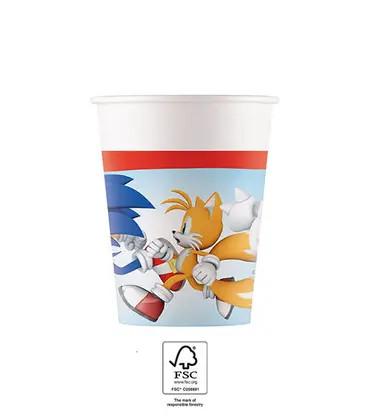 Sonic the hedgehog Sega hârtie pahar 8 buc. 200 ml FSC