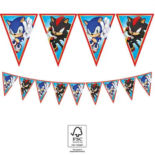 Sonic the hedgehog Sega ghirlandă fanioane FSC 2,3 m