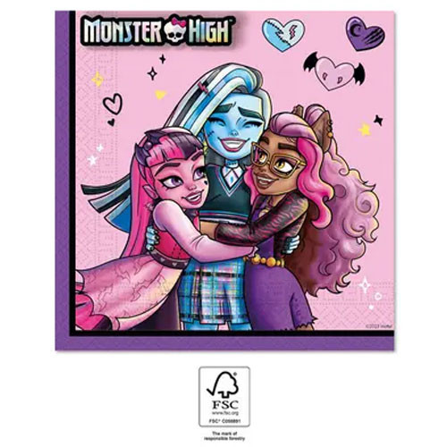 Monster High Friends șervețele 20 pcs 33x33 cm FSC