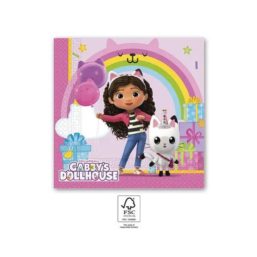 Gabby's Dollhouse Friends şerveţel 20 buc 33x33 cm FSC