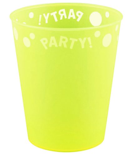 Party Yellow Fluorescent Pahar micro premium din plastic galben 250 ml