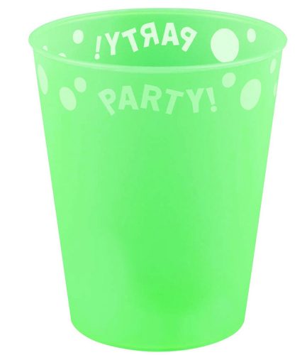 Party Green Fluorescent Pahar din plastic micro premium verde 250 ml