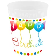   La mulți ani Streamers Pahar happy birthday micro premium plastic 250 ml