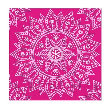 Mandala Fuchsia White șervețel 20 buc. 33x33 cm FSC