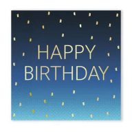   La mulți ani Golden Blue Șervețel Happy Birthday 20 buc 33x33 cm FSC