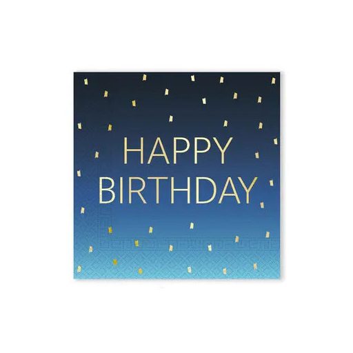 La mulți ani Golden Blue Șervețel Happy Birthday 20 buc 33x33 cm FSC