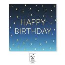 La mulți ani Golden Blue Șervețel Happy Birthday 20 buc 33x33 cm FSC