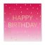 La mulți ani Golden Pink Șervețel Happy Birthday 20 buc 33x33 cm FSC