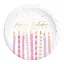 La mulți ani Candles Farfurie de hârtie Happy Birthday 8 buc 23 cm FSC