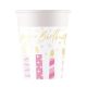 La mulți ani Candles Pahar de hârtie Happy Birthday 8 buc 200 ml FSC