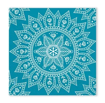 Colorat Petrol White Șervețel Mandala 20 buc, 33x33 cm FSC