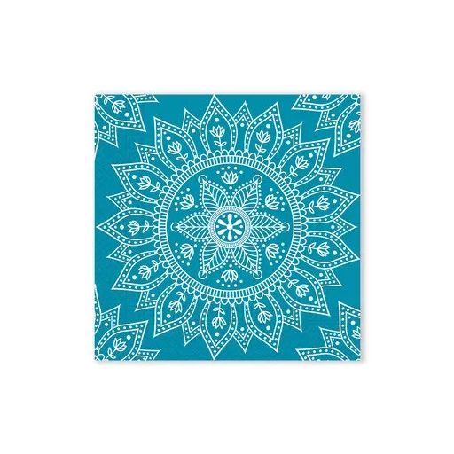 Colorat Petrol White Șervețel Mandala 20 buc, 33x33 cm FSC