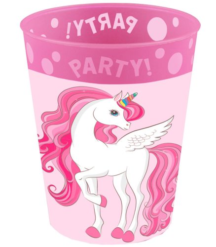 Unicorn Rainbow Colors set de pahare din plastic micro premium 4 bucăți 250 ml