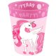Unicorn Rainbow Colors set de pahare din plastic micro premium 4 bucăți 250 ml