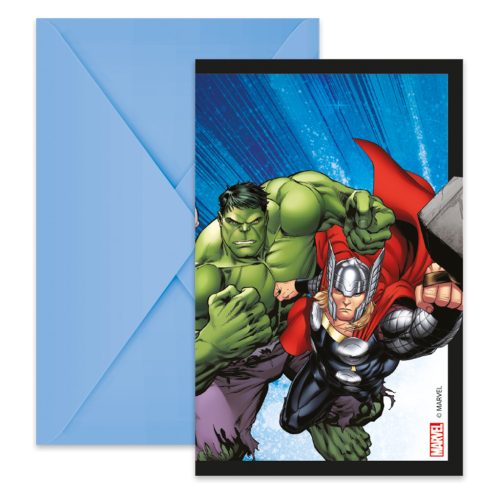 Avengers Evergreen invitație de petrecere 6 buc FSC